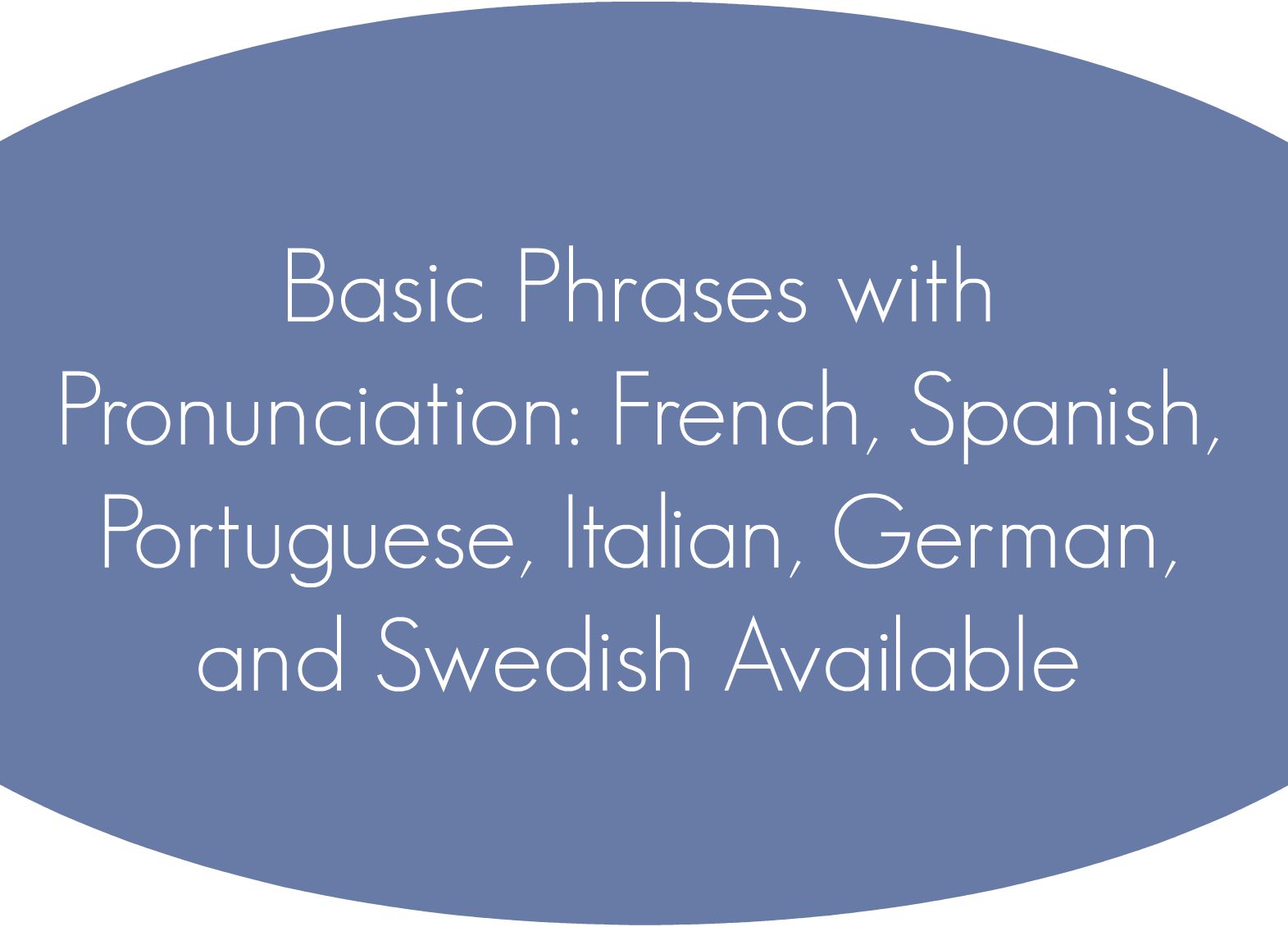 Basic Phrases with Pronunciation: French, Spanish, Portuguese, Italian, German, and Swedish Available